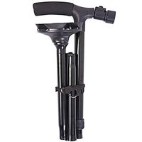 Folding Cane Dependable Ajustable Height Lightweight Folding Walking Stick Cane with Built-in LED Lights Non Slip Unisex