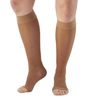 Ames Walker AW Style 44 Sheer Support 20 30mmHg Open Toe Knee Highs Beige LG