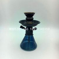 Hookah Bowl Head Ceramic Charcoal Holder Smoking Set Combinable Portable Glass Bottle Hand Made Accessories (Black)