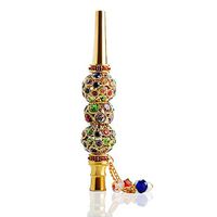 Colorful Rhinestone Beaded Cigarette Holder Alloy Hookah Mouth Diamond Arabic Shisha Narguile Filter Hookah Accessories Tips