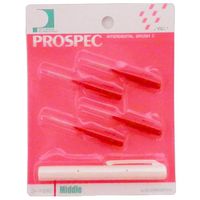 GC Prospec Interdental Brush 2 (4 Brushes + 1 Sleeve) M 1 Set Red
