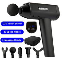 Percussion Massage Gun for Athletes, 20 Speeds Hand Held Deep Tissue Muscle Massager, Cordless Percussion Massager for Muscle Relax and Body Pain Relief, with 5 Replaceable Massage Heads