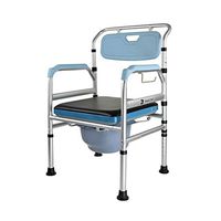BXUFEI Bedside Commode，Aluminum Portable Bedside Commode Shower Chair with Toilet Style Seat and Cover，Adjustable Height，300 Lbs