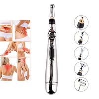 WODT Electronic Acupuncture Pen with 5 Massage Heads,Meridian Energy Pen Pain Relief Magnet Therapy Pen 9 Gears Body Massage