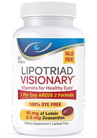 Lipotriad Visionary 1 Per Day AREDS 2 Eye Vitamin & Mineral Supplement - 90 Count | All 6 key ingredients in the AREDS 2 Study | Dye Free, Low Zinc, Safe for smokers | Value Pack - 3 Mo Supply - 90 Ct
