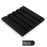 Jeash Long Trough Shape Self-Adhesive Acoustic Foam Panel Sound Stop Absorption Sponge Studio KTV Soundproof Sponge Wall Sticker Bedroom Living Room Decorative Home Decor (Black)