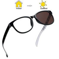 Invisible Bifocal Reading Glasses, Photochromic Brown Sunglasses, 0.00/+1.50 Magnification for Men/Women