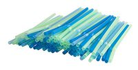 Flexi-Strawz Disposable Straws for Drinking, Flexible Straws for Parties, Straws for Kids and Adults Blue and Green, 100-Pack