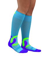 ATN Knee High Compression Socks- Class II (20-30 mmHg), Aqua Blue - Medium