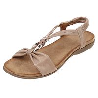 Inverlee Summer Women's Boho Elasticated Flat Flat Sandals Sandals Sandals Brown