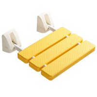 Bath Stool Bathroom Foldable Shower Bath Stool Shower Stool Non-Slip Practical Bathing Wall Chair Change Shoe Stool with Aluminum Alloy Base and High Antibacterial ABS Seat