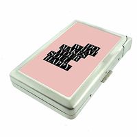 Do What Makes Your Soul Happy Em1 Hip Silver Cigarette Case With Built In Lighter 4.75" X 2.75" Id Holder Metal Wallet RFID Protection