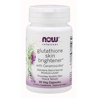 NOW Solutions, Glutathione Skin Brightener with Ceramosides, Moisturizing and Illuminating, 30 Veg Capsules