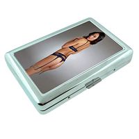 Korean Pin Up Girls Korea S8 Silver Cigarette Case Metal Wallet Id Holder King & 100's 4" X 2.75" RFID Protection