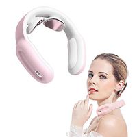Neck Massager,Bigzzia Intelligent Wireless Portable 4D Neck Massage Equipment,Deep Tissue with Heat, Electric Pulse Neck Back Massager for Home,Office,Sport,Car and Travel (Pink)