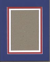 11x14 Patriotic Triple Picture Mat, Bevel Cut for 8.5x11 Picture or Photo