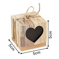 Joyfeel 50 Pcs Kraft Candy Box Retro Style Gift Box Kraft Paper Gift Box for Birthday Party Wedding Anniversary Decorations Love Black