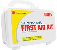 Genuine First Aid 9999-2125 Bulk First Aid Kit, 10 Person ANSI/OSHA, Plastic Case, Basic