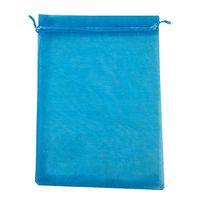 100Pcs 6x9 inches Sheer Organza Bags Jewelry Drawstring Baby Shower Party Wedding Christmas Favor Gift Bags (Blue (Turquoise))
