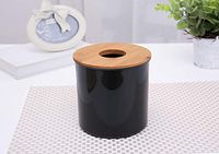 T-ZJHC Home Home Tray Creative Decoration Living Room Coffee Table Multi-Function Remote Control Storage Box, Black Round