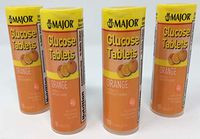 Glucose Tablets 4g (4-Pack - Total of 40 Tablets) Orange Flavored