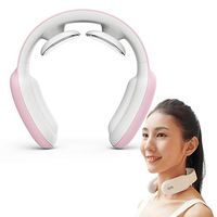 Electric Pulse Neck Massagers with Heat, Cordless Smart Home Massager, Deep Tissue with Heat, Massager for Home,Office,Sport,Car and Travel, Pink