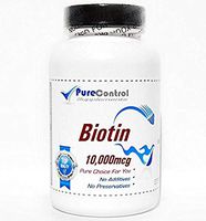 Biotin 10,000mcg // 200 Capsules // Pure // by PureControl Supplements