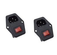 Yohii 2Pcs Module Plug 5A Fuse Switch Male Power Socket AC Rocker Switch 10A 250V 3 Pin IEC320 C14