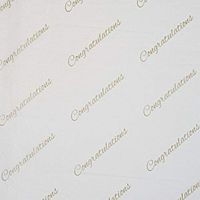 10ct Gold"Congratulations" on White Tissue Paper for Gift Wrapping 20"x30" Sheets nfLG -998