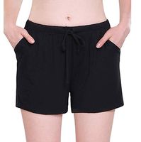 CCatyam Plus Size Short Pants for Women, Shorts Trousers Bandage Pocket Elastic Waist Solid Casual Fashion Black