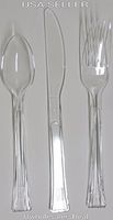 48 Plastic Cutlery Forks, Knives, Spoons Party Tableware - U Pick Color (Clear)