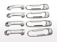 MaxMate Fits 03-09 Dodge Ram 2500/3500/HD/02-08 Ram 1500(Not for Mega Cab)/05-11 Dakota/04-09 Durango/99-04 Jeep Grand Cherokee/02-07 Liberty Chrome 4 Doors Handle Cover W/O Passenger Side Key Hole