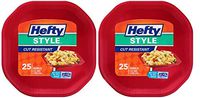 Hefty Style Square Cut Resistant Foam Bowls, 25ct (Pack of 2)