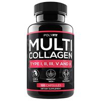 Multi Collagen Protein Capsules - 120 Collagen Pills - Type I, II, III, V, X Hydrolyzed Collagen Peptides for Women & Men