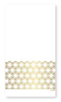 Lenox Prismatic Gold Hexagon Pattern Disposable Table Napkins and Guest Towels 4.75'' W x 8'' L, 16pcs