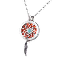 FanSi Essential Oil Necklace Aroma Diffuser Locket Pendant with 5 Refill Pads