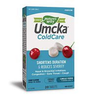 Nature's Way Umcka ColdCare Shortens Duration & Reduces Severity, Cherry Flavored, 20 Chewables
