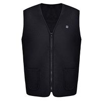 Unisex Electric Heated Vest USB Adjustable Temperature Heated Warm Vest Men Women Heating Coat Jacket Clothing Skiing for Motor Bicycle Hiking Skiing Camping Fishing(XXXL,Black)