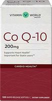 Vitamin World Co Q-10 200 mg. 120 Softgels, Heart Health, Cardio Support, Rapid-Release, Gluten-Free