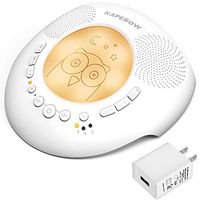 White Noise Machine with Night Light for Sleep, Portable Sound Machine for Baby Kids Adults, 18 Soothing Sounds, Auto-Off Timer, Rechargeable, UL Plug, for Sleep Therapy, Home Nursery, Office (Owl)