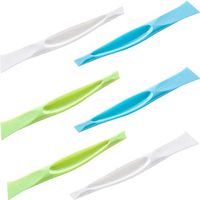 KEvision QWD006665 6 Pack Kitchen Plastic Multipurpose Stiff Grill Scratch Free Cleaning Tool Label Gum Scraper, Blue Green White