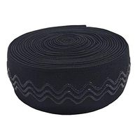 DW 38mm Three Wave Silicone Elastic Tape Black 5yards/roll