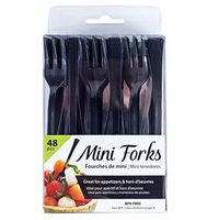 Jacent 48 Count Black Mini Appetizer Forks, 3-Pack