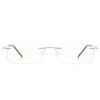 Cyxus Titanium Half Rimless Lightweight Glasses Frame, Blue Light UV Blocking Clear Lens Eyeglasses(8602T06,Gun Color Frame)