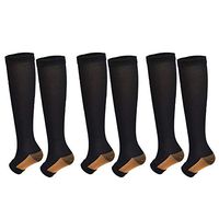 Open Toe Toeless Compression Socks for Men and Women (S/M) (3Pairs)