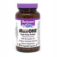 Bluebonnet Nutrition Multi One (Iron Free) Vegetable Capsules, Complete Full Spectrum Multiple, B Vitamins, General Health, Gluten Free, Milk Free, Kosher, 90 Vegetable Capsules, 3 Month Supply
