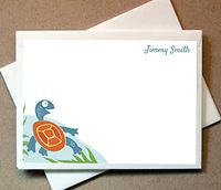 Personalized Turtle Note Cards (40 Cards and Blank Envelopes)