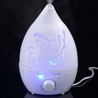 Aibote New Drops Butterfly Hollow Carved 1.5L Ultrasonic Essential Oil Diffuser Cool Mist Air Humidifier Aroma Night Light for Home Office Bedroom,7 Color LED Lights Changing,Adjustable Mist Levels