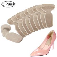 Heel Cushion Inserts - Heel Grips Shoe Pads for Women - Adhesive Gel Liners for Womens Loose Shoes High Heels Too Big Blister Prevention and Protectors (10 pcs) (Beige)