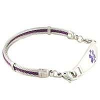 Purple Millennium N Style PRE Engraved"Diabetes" Medical ID Bracelet-Purple 7.25